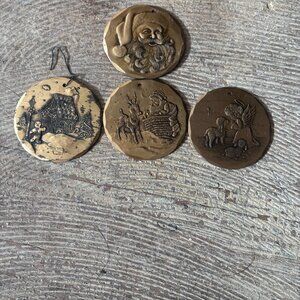 Lot 4 Wendell August bronze Christmas tree ornaments